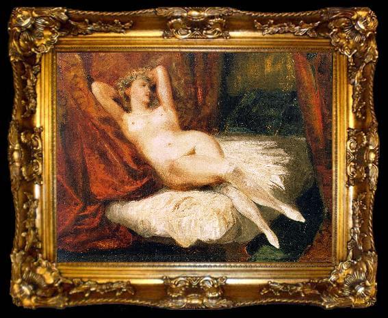 framed  Eugene Delacroix Female Nude Reclining on a Divan, ta009-2